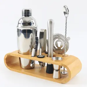 Set Bartender Kit 10pcs | Stainless Steel Cocktail Shaker 750ml Jigger