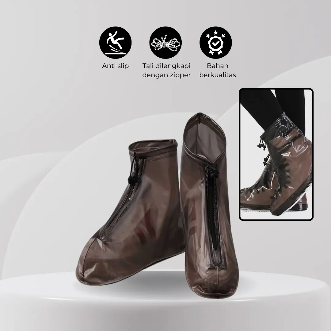 Cover Sarung Jas Pelindung Sepatu Dari Air Hujan Karet Waterproof
