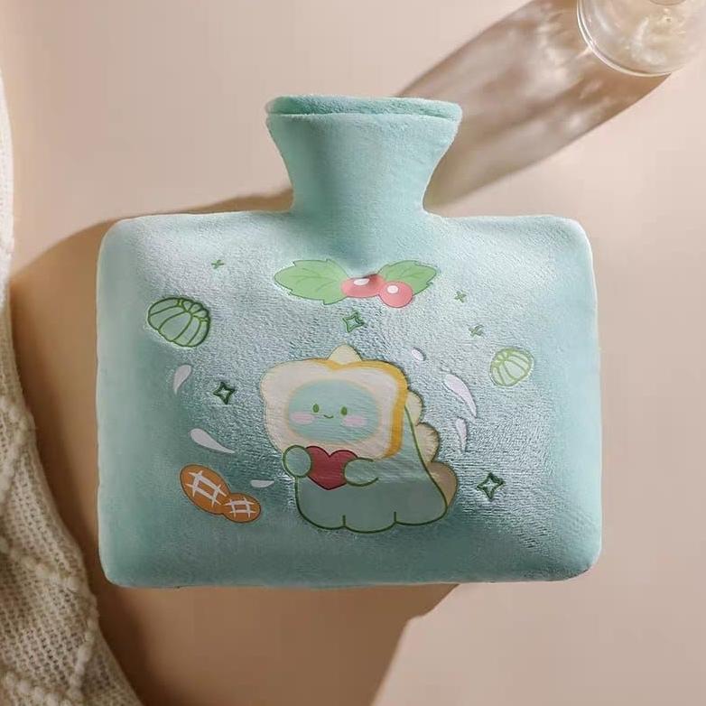 Terbaru KANTONG KOMPRES AIR PANAS DAN DINGIN LUCU - KOMPRES PERUT MENSTRUASI - BULI BULI LUCU CUTE - GREEN 1000ml P