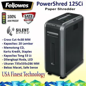 Mesin Penghancur Kertas FELLOWES 125Ci Penghancur Kertas FELLOWES 125 Ci Paper Shredder  FELLOWES 125Ci 20 Lembar