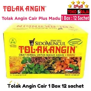 TOLAK ANGIN SACHET CAIR 1 BOX SIDOMUNCUL / 1 BOX TOLAK ANGIN 12 SACHET