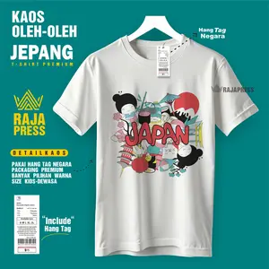 Kaos oleh - oleh Jepang, Japan, Tokyo Pakai tag label (Negara Asal) Varian Black banyak varian gambar bahan cotton combad 30s