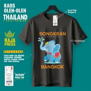 Kaos oleh - oleh Thailand, Bangkok Pakai tag label (Negara Asal) Varian Black banyak varian gambar bahan cotton combad 30s