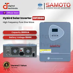 SAMOTO Inverter IHF2000 Hybrid High Frequency Pure Sinewave 12V 2000VA/1600W Hybrid Off Grid Sudah Termasuk MPPT Sistem Battery 12V Solar Inverter 1600watt Solar Panel Controller