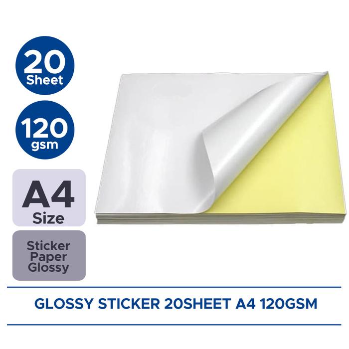 Gambar Kertas Sticker Foto Glossy 20 sheet A4 120 Gsm dari Epson Official Store Indonesia_NEW Kota Administrasi Jakarta Barat Tokopedia