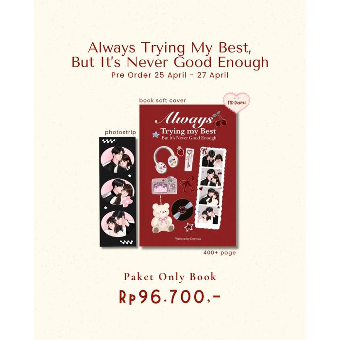 Gambar PRE ORDER - Buku Novel - Always Trying My Best, But It’s Never Good Enough - Devitnask - Bumifiksi dari BumifiksiJogjakarta Kab. Sleman Tokopedia