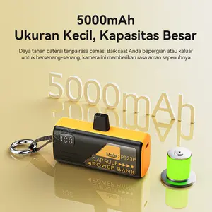 KIVEE Portable Charger 5000mAh Desain Compact Warna Kekinian Telepon Baterai Portable Charger Cepat Desain Unik Dua Warna Powerbank Jam Pengisi