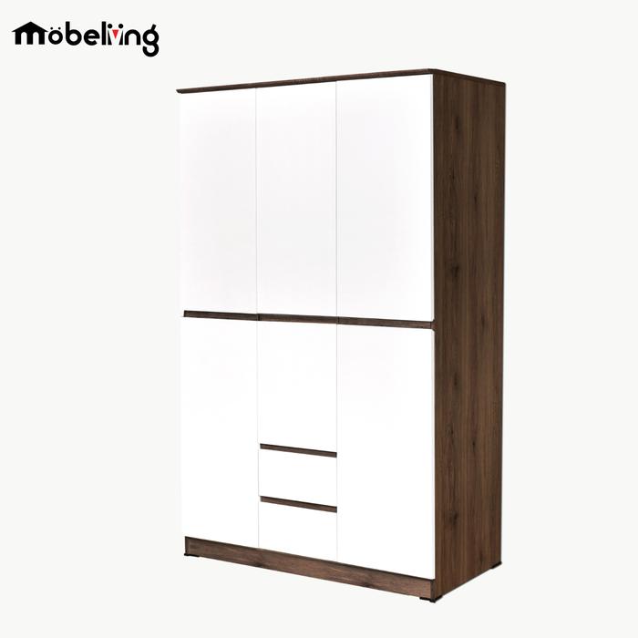 Gambar Mobeliving - Lemari Pakaian Besar 3 Pintu Handless - Lemari Pakaian Tiga Pintu Santorini - Lemari Pakaian dengan Drawer dari Mobeliving Furniture Kab. Bogor Tokopedia