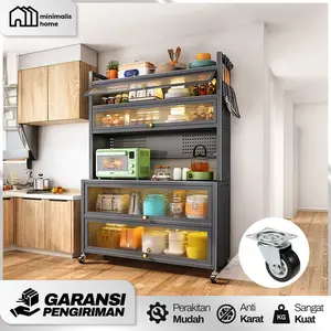 [TERMURAH] RAK PIRING DAPUR BESI ANTI KARAT 3/4/5/6 SUSUN - LEMARI PIRING TYPE L SUSUN TERTUTUP AESTHETIC PENYIMPANAN ALAT MASAK SERBAGUNA MINIMALIS