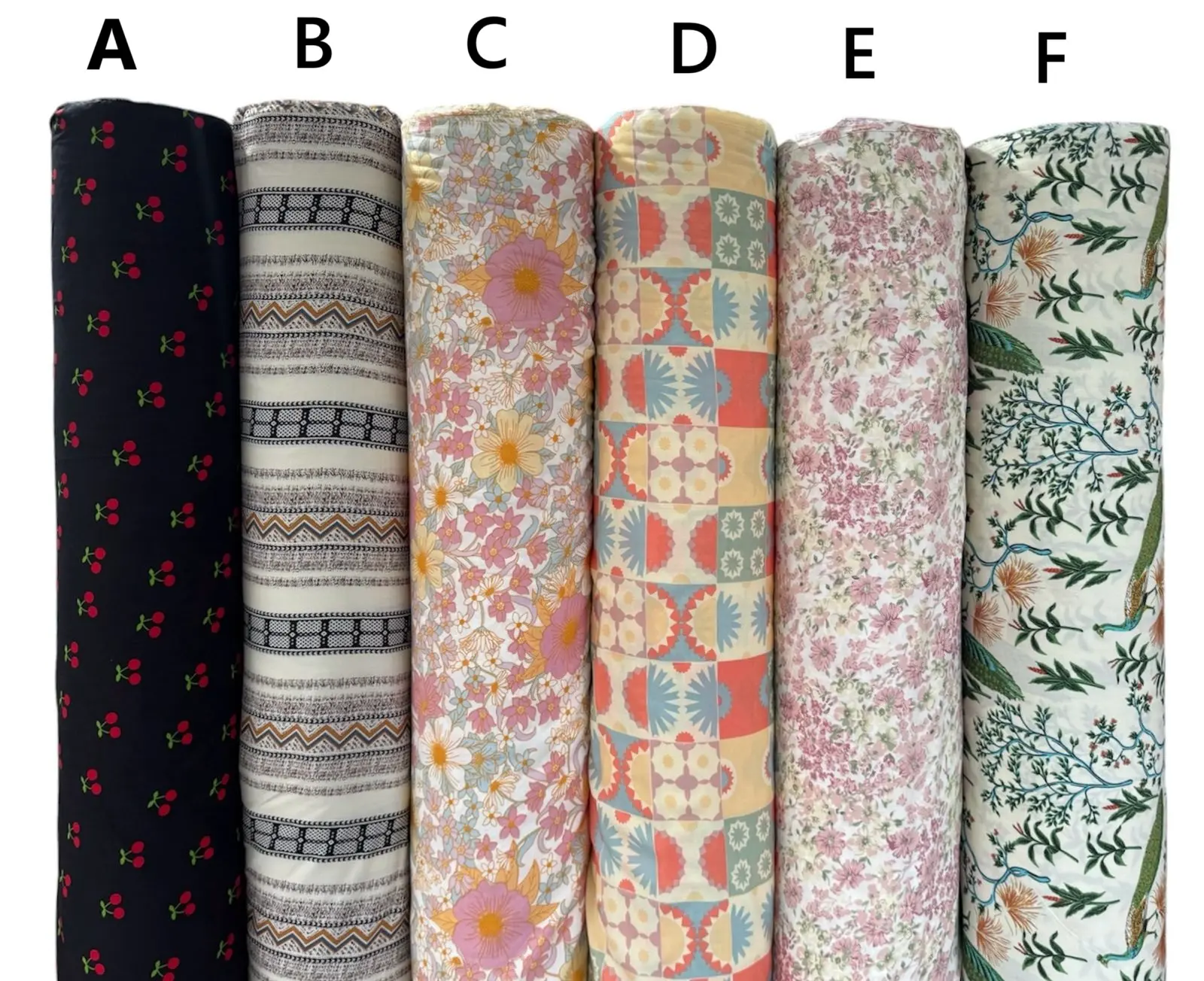 Kain katun rayon viscose premium motif cerry motif abstrak terbaru motif bunga cerah terbaru best seller