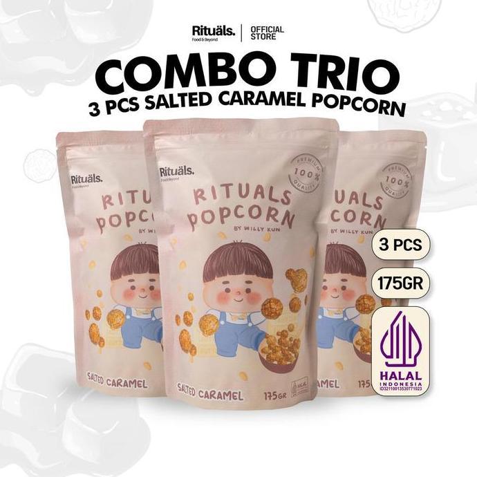[ Cl ] [Combo 3 Bungkus] Salted Caramel Popcorn 175Gr Ukuran Large ...