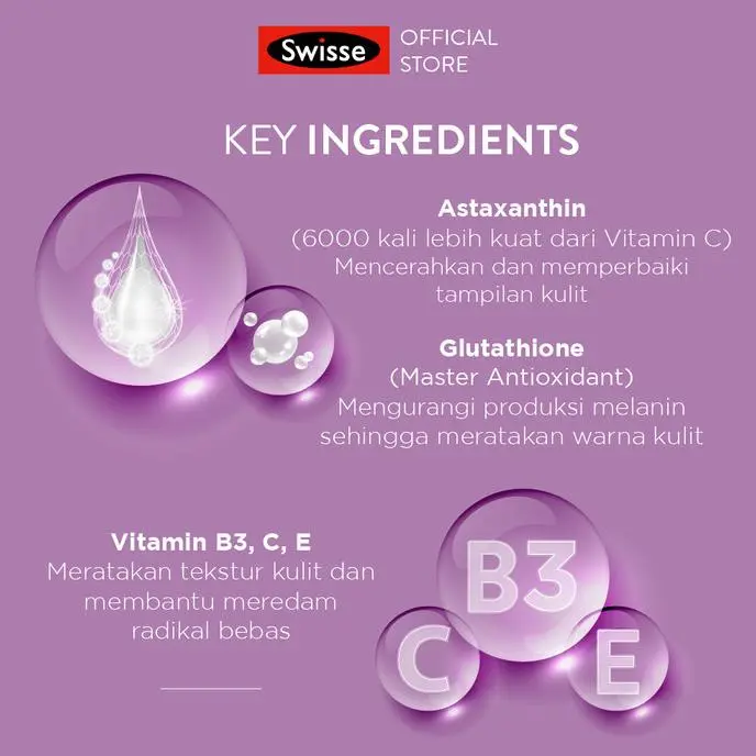 swisse astaxanthin glutathione Glutathione+ Soft Capsule with Astaxanthin, Vitamin C & E, Nicotinamide for Healthy & Bright Skin When it comes to challenges,