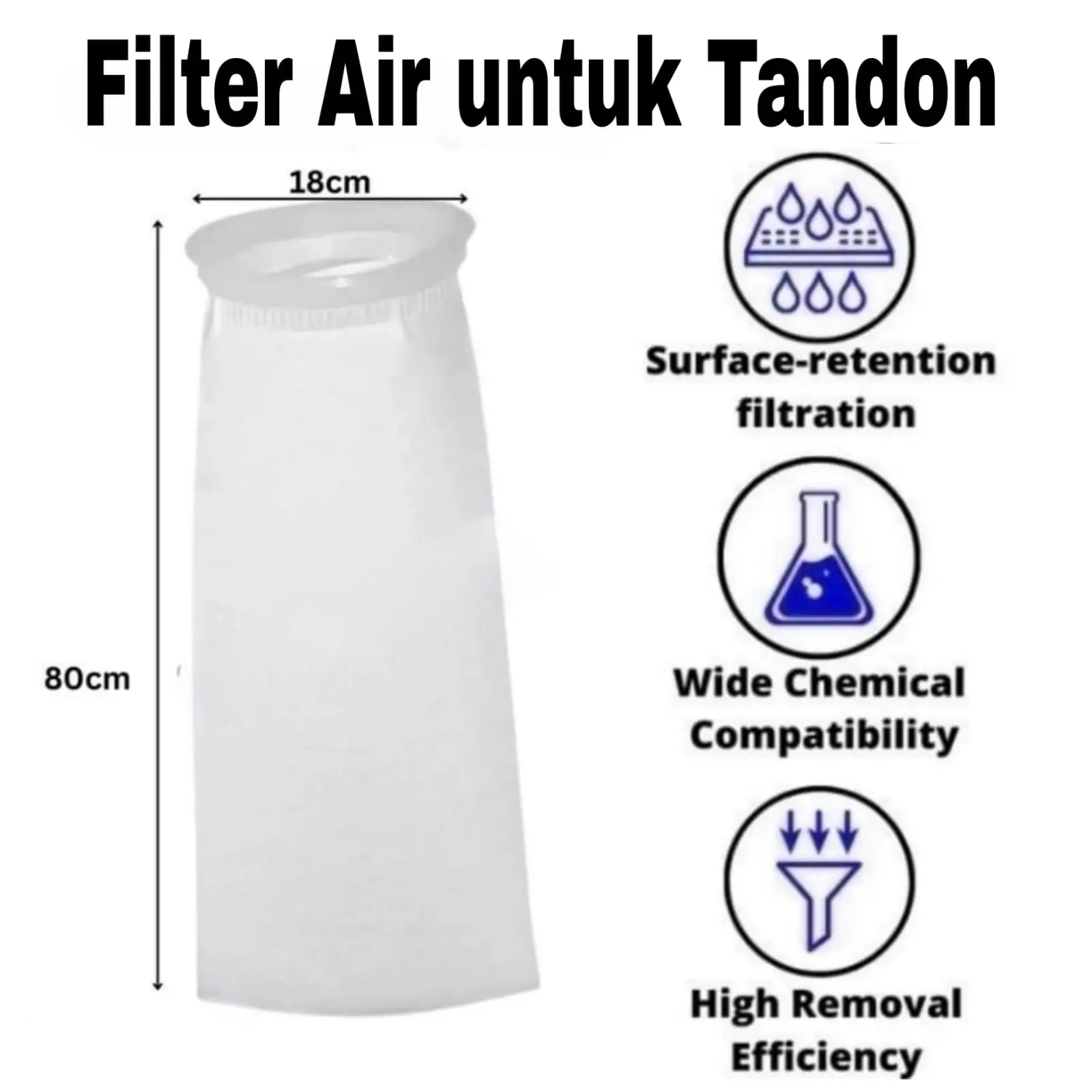 FILTER AIR SUMUR TOREN TANDON UNTUK AIR KERUH DAN BAU , PANJANG 81 CM