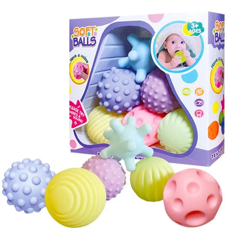Set 6 Bola Pijat Sensorik Bayi (KEMASAN DUS) / Baby Sensory Ball Set 6pcs BPA Free