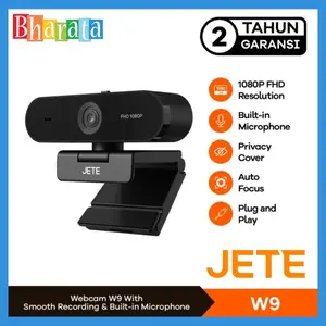 Webcam JETE W9 1080p FHD Full HD with Privacy Cover 360° Rotation View