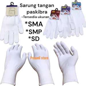 Sarung Tangan Paskibra Anak Sekolah SMA SMP SD Putih Polos