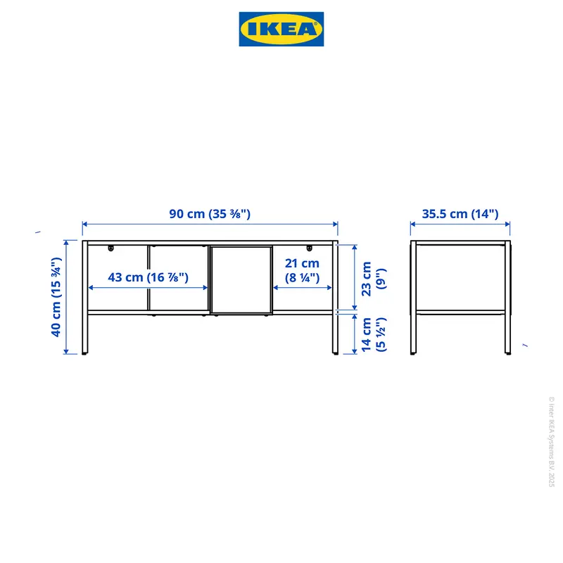 IKEA BAGGEBO Meja TV Minimalis Putih 90x35x40 cm 3