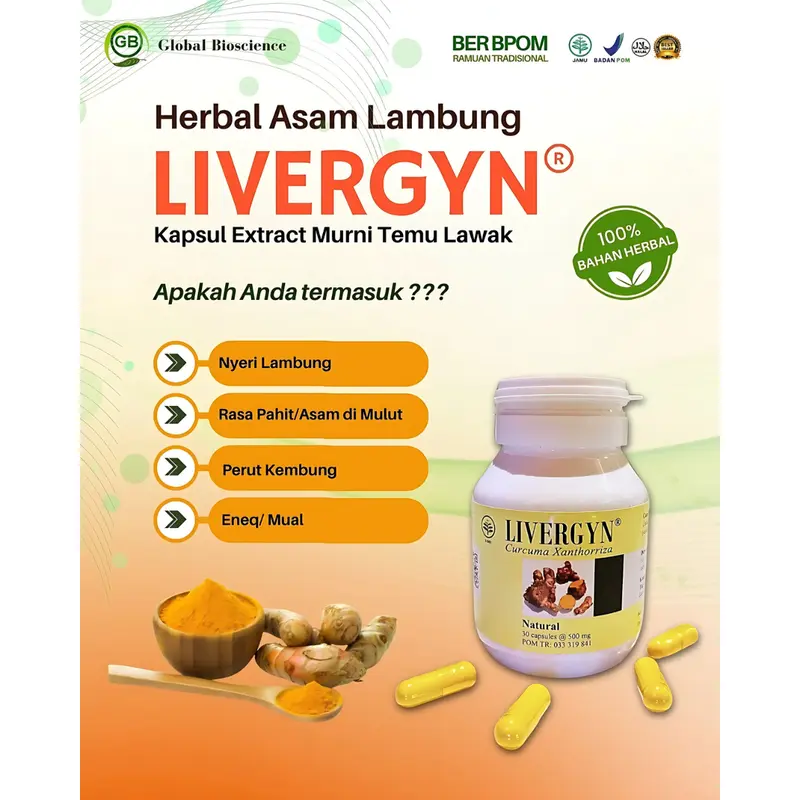 LIVERGYN - Kapsul Ekstrak Temulawak Alami