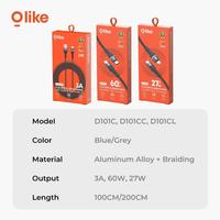 Gambar Olike D101 Kabel Data LED Lightning/Micro USB/Type-C Fast Charging 3A D101M D101C D101L - Micro dari Starcomp Semarang Kota Semarang 5 Tokopedia