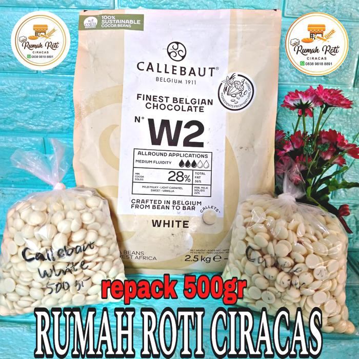 Gambar CALLEBAUT WHITE FINEST BELGIAN CHOCOLATE W2 28% COKELAT PUTIH REPACK 500GR dari rumah roti ciracas Kota Administrasi Jakarta Timur Tokopedia