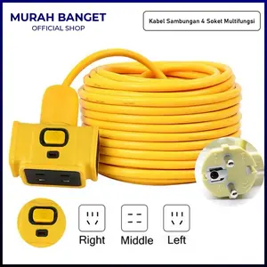 Kabel Sambungan 4 Soket Kabel Colokan Listrik Panjang 20M Kabel Ekstensi Multifungsi