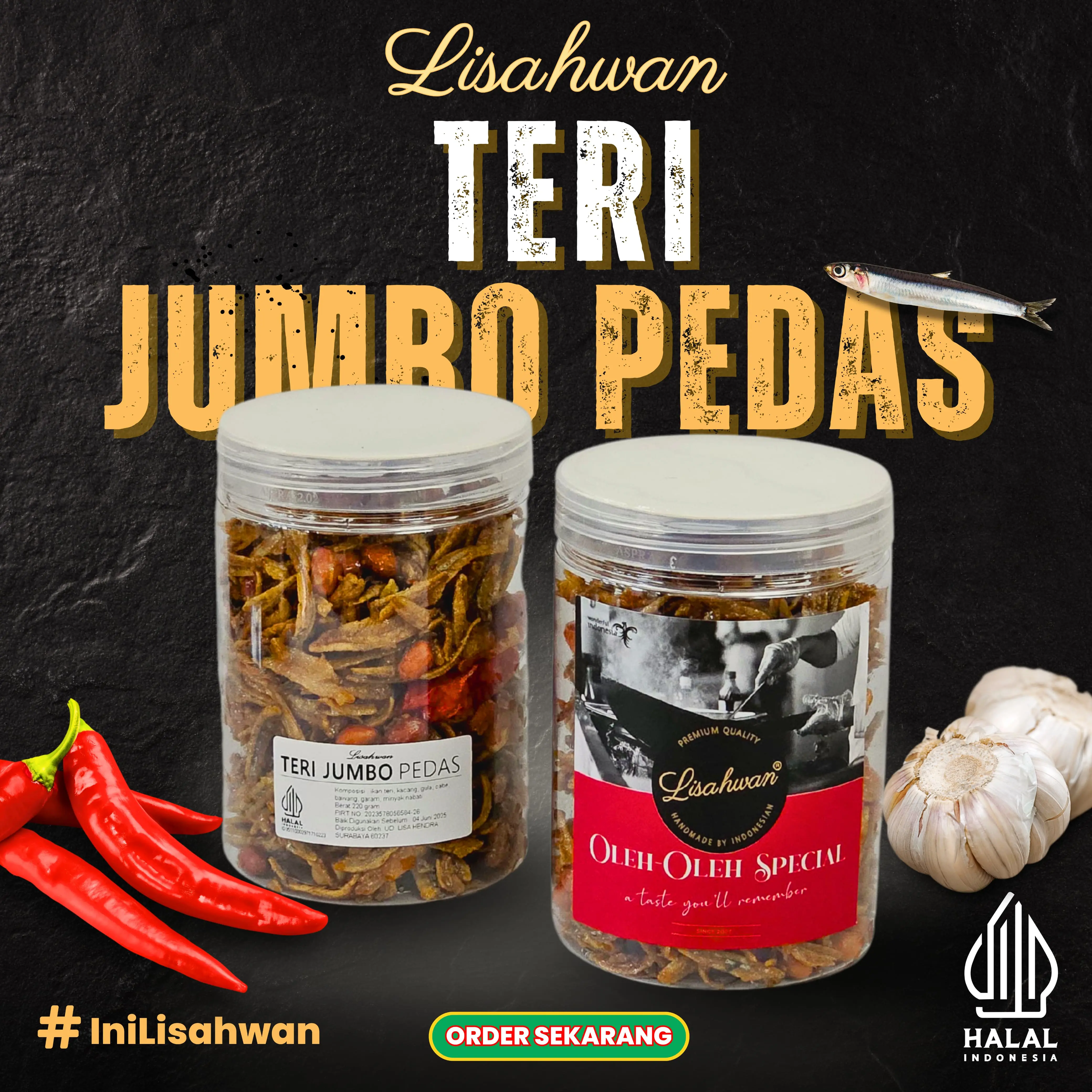 TERI JUMBO PEDAS LISAHWAN, lauk gurih pedas!