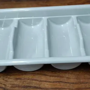 Tempat Sendok Garpu Sumpit Sedotan Pisau Makan 4 Sekat / Cutlery Box Holder 4 Hole / Cutlery Spoon Fork Chopstick Straw Dinner Knife / Bahan Plastik PP Tebal / Warna Abu Muda