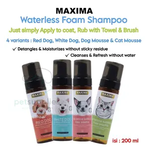 Shampoo Anjing Kucing Waterless tanpa bilas - Enzymatic Waterless Shampoo isi 200 ml Bersih Wangi Bulu Halus