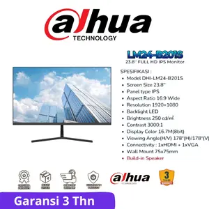 Monitor Dahua 24" Inch DHI-LM24-B201S FHD HDMI IPS 100Hz DHI-LM24-A201F Garansi Resmi 3 tahun