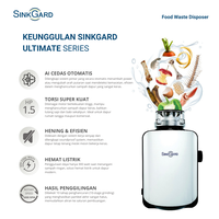 Gambar SinkGard Food Waste Disposer Ultimate AC 1.5HP (SUQ150) - Garansi 2 tahun dari SinkGard Kota Administrasi Jakarta Barat 3 Tokopedia