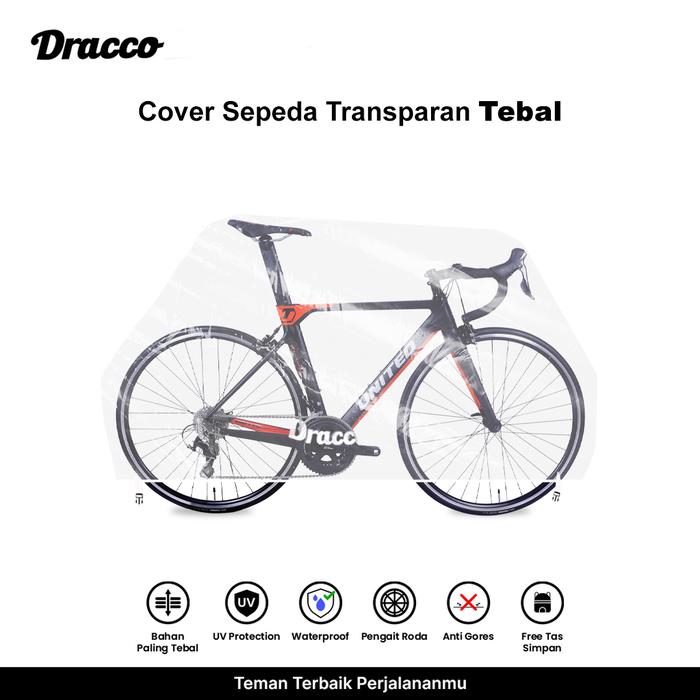 Gambar DRACCO sarung sepeda UNITED cover roadbike transparan tebal waterproof anti debu free tas simpan dari Dracco Indonesia Kota Administrasi Jakarta Pusat Tokopedia