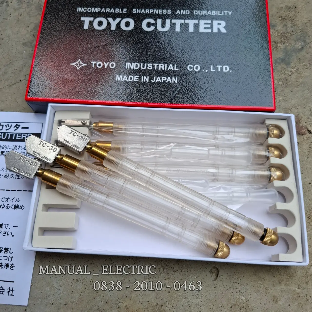 TOYO Glass Cutter TC 30 alat Potong Kaca Panjang 180 mm Original JAPAN