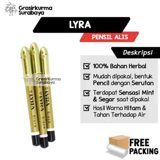 Celak Eyeliner Pensil Alis LYRA Warna Hitam Premium Kualitas Terbaik Untuk Mata Cantik & Glowing