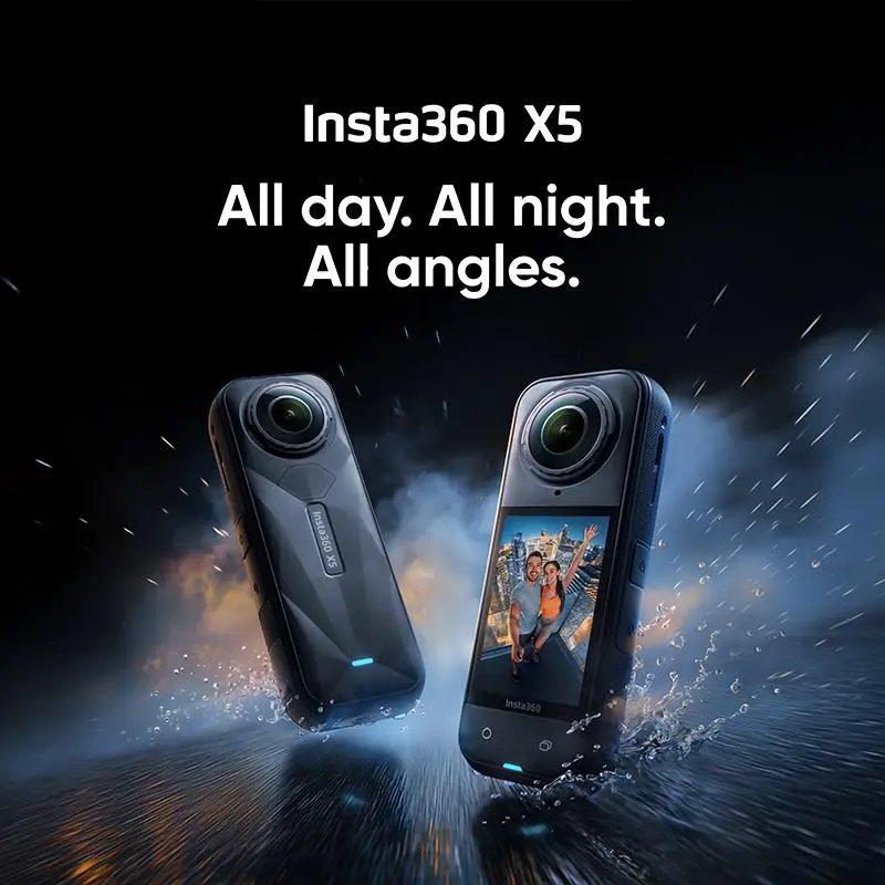 Insta360 X5 Action Camera 360° 8K Dual AI Chip Low Light Waterproof Replaceable Lens