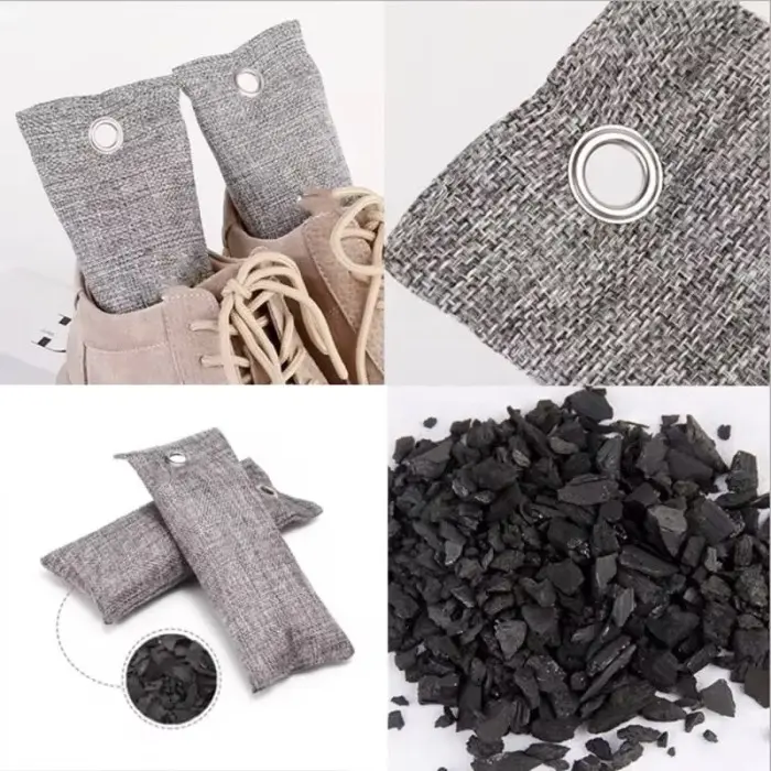 BAMBOO CHARCOAL AIR PURIFYING BAG KANTONG PEMBERSIH UDARA PENYERAP BAU SEPATU MOBIL LEMARI KULKAS PURIFIER SHOE DEODORIZER SMELL REMOVER PEMBERSIH UDARA ALAMI ARANG BAMBU ACTIVE KANTONG ARANG PENGHILANG BAU TIDAK SEDAP CLEANING AIR ABSORBER BAG 75GR-2PCS 1