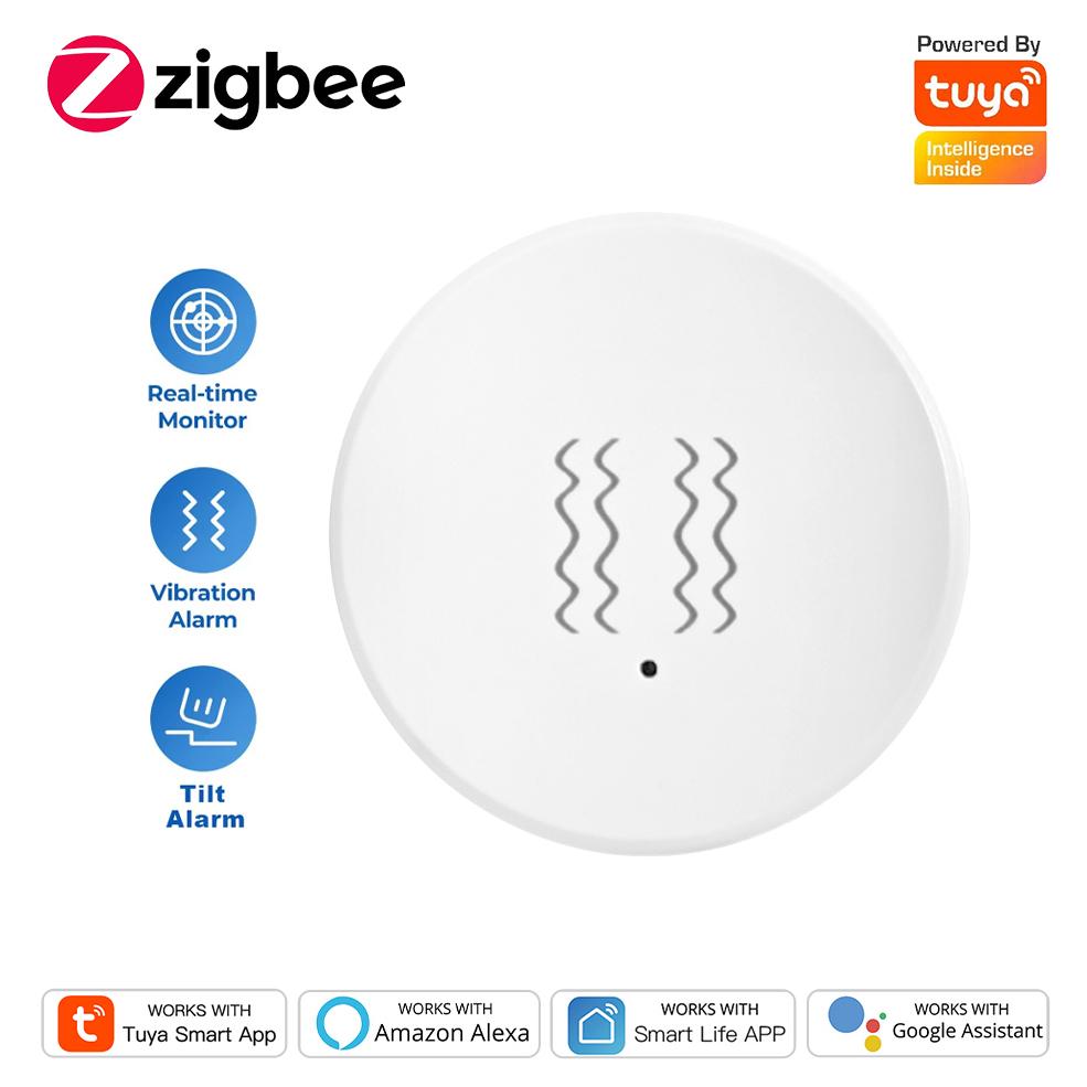 Tuya Zigbee Vibration Sensor – Compatible with Tuya Z2 – Tilt, Motion, and Vibration Alarm