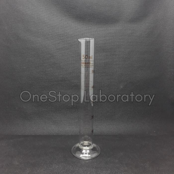Gambar Gelas ukur 50 ML Measuring cylinder IWAKI ASLI class A dari OneStop Laboratory Kab. Bekasi Tokopedia