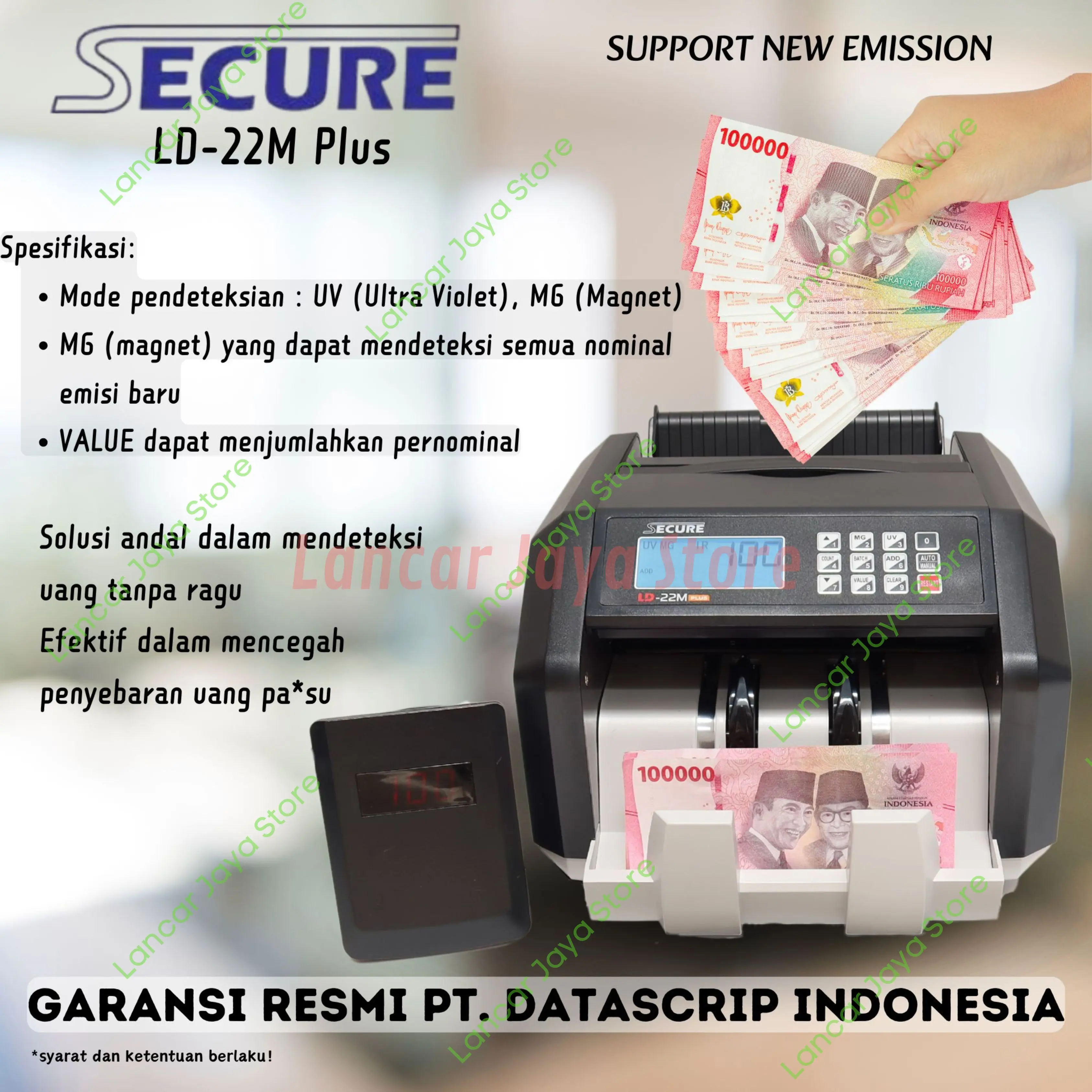 Mesin Hitung Uang Secure LD-22M / Money counter Secure