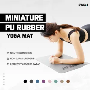 SWEAT MINIATURE PU RUBBER YOGA MAT | MATRAS YOGA MINI UNTUK LUTUT