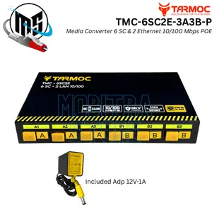 Tarmoc TMC-6SC2E-3A3B-P 6 FO 2 LAN 10/100 POE IN 5-24V Media Converter