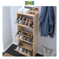 Gambar IKEA BISSA Rak Kabinet Sepatu Dengan 3 Kompartmen Efek Kayu Oak 49x28x135 cm   Furniture dari IKEA Indonesia Kota Administrasi Jakarta Timur 4 Tokopedia