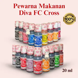 Pewarna Diva Cross 20 ml / pewarna makanan / pewarna kue all varian