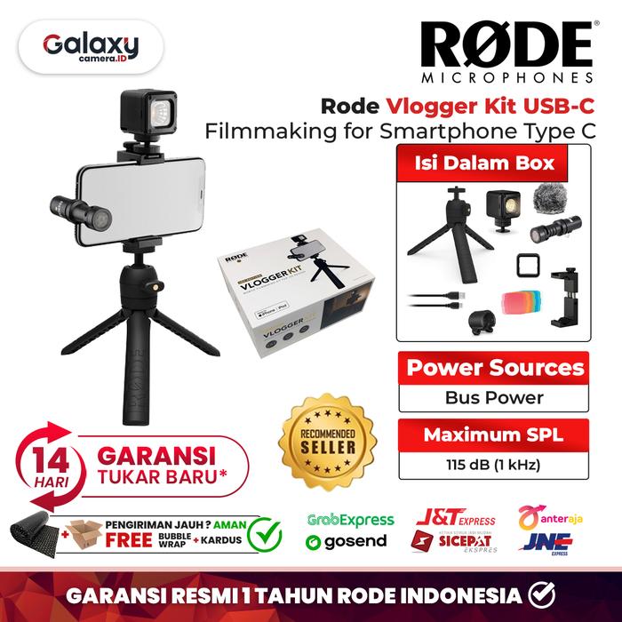 Gambar Rode Vlogger Kit USB-C Edition Filmmaking Kit for Smartphone Type C Resmi dari Galaxy Camera Kota Tangerang Tokopedia