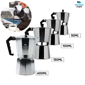 Moka Pot Kopi Espresso 1 2 3 12 Cup One Two Cups Coffee Maker Stovetop Teko Aluminium