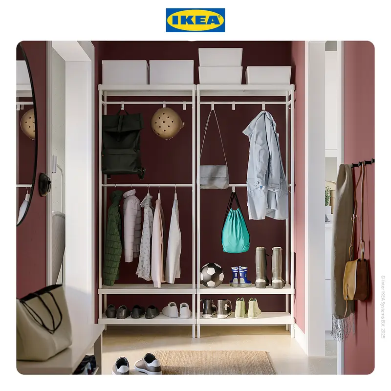 IKEA MACKAPÄR Unit Rak Mantel Dengan Sepatu Minimalis Putih 78x32x200 cm Furniture 5