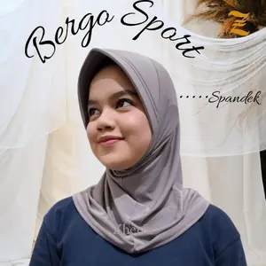 Hijab Instan Olahraga Kerudung Bergo Pet Garis 2