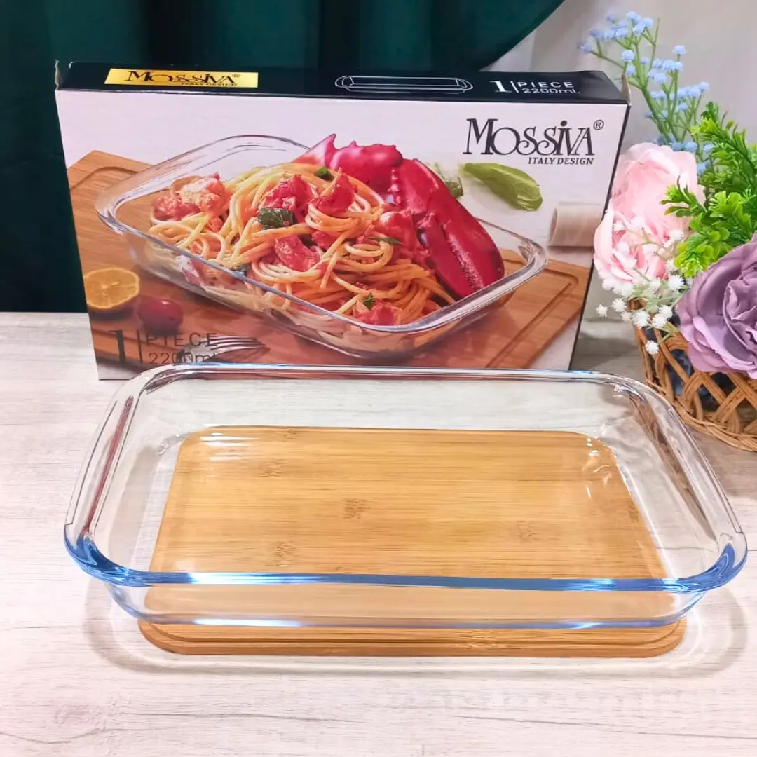 Mossiva MS - 6501  Baking Tray / Loyang kaca / Baker Ware / Loyang dapat di Oven / Kaca Tebal dan Premium