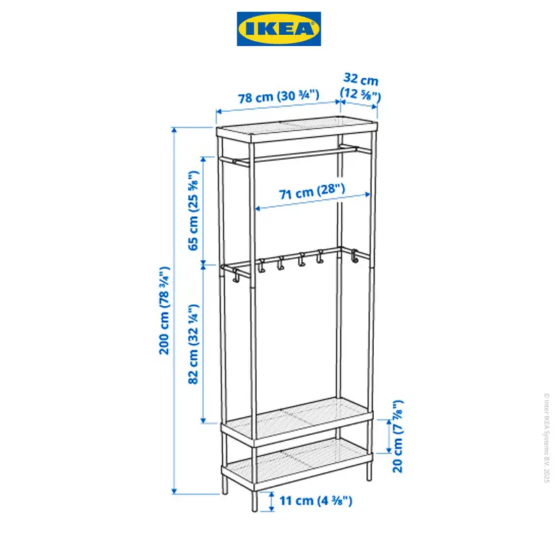 IKEA MACKAPÄR Unit Rak Mantel Dengan Sepatu Minimalis Putih 78x32x200 cm Furniture 6