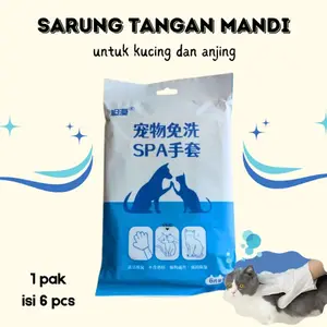 Pet Spa Gloves Sarung Tangan Pembersih Kucing Anjing 1pack (6pcs)