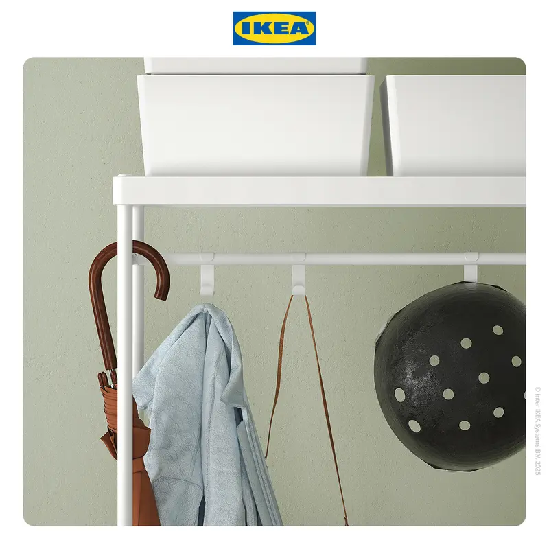 IKEA MACKAPÄR Unit Rak Mantel Dengan Sepatu Minimalis Putih 78x32x200 cm Furniture 4